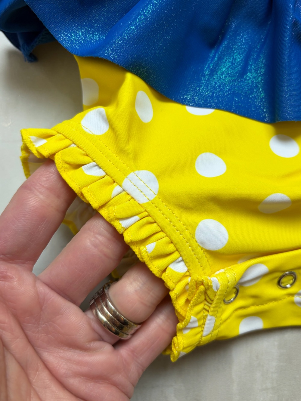 NWT RuffleButts Apple Princess Colorful Long Sleeve Rash Guard Swimsuit 0-3M - Picture 5 of 12
